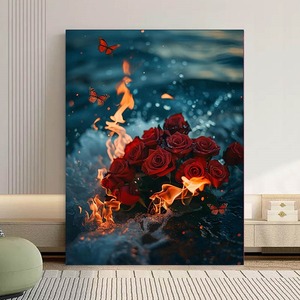 Nueva llama Rosa pintura al óleo Digital DIY pintado a mano curación descompresión sala <span class=keywords><strong>de</strong></span> estar pintura decorativa - Product Image 4