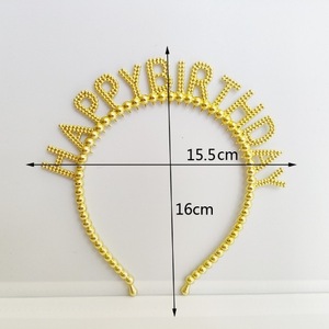 Serre-têtes, couronnes et bandeaux en plastique à perles scintillantes pour joyeux anniversaire, avec fermoirs, pour de superbes cadeaux, cadeaux couronnes et décorations de fête - Product Image 2