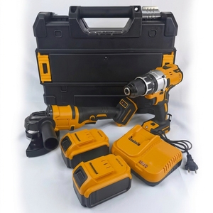 Ensemble <span class=keywords><strong>perceuse</strong></span> <span class=keywords><strong>sans</strong></span> <span class=keywords><strong>fil</strong></span> et meuleuse d'angle CAMPEGGI 48V avec batterie au lithium, douille à 6 points de 1/2 pouce, boîte à outils pour bricolage à domicile - Product Image 2