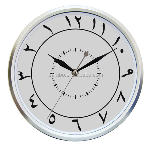 Silver Plated Arabic Anti-clockwise Clocks