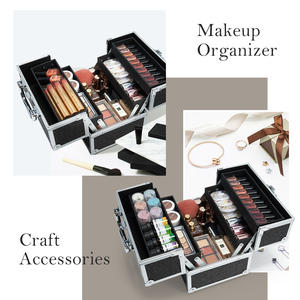 Trousse de maquillage rigide portable pour filles organisateur cosmétique avec boîte à bijoux de vernis à ongles pour maquilleurs <span class=keywords><strong>et</strong></span> <span class=keywords><strong>valise</strong></span> de vanité - Product Image 3