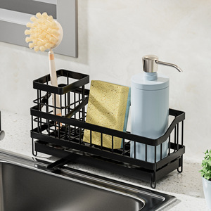 Cucina in acciaio al carbonio per lavare i piatti lavello spazzola di <span class=keywords><strong>scarico</strong></span> per pulizia cucina forniture di stoccaggio supporto con scanalatura di drenaggio - Product Image 1