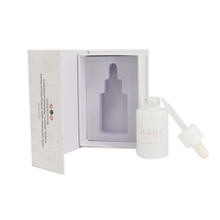 Flacon compte-gouttes en verre de luxe 1Oz 30Ml 50Ml marron noir blanc rose pour huiles essentielles et sérums, avec emballage cosmétique en boîte de papier