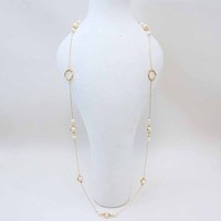 Collier chaîne à maillons en or 14 carats fait main, style tendance, pour femmes, perle d'eau douce naturelle de qualité AAAA, vintage classique NGTC