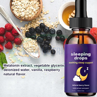 VitaSpring OEM Gouttes liquides d'extrait de mélatonine pour le sommeil, complément alimentaire pour un sommeil profond, végétalien pour adultes, 25 ml, HALAL, gouttes de sommeil pures à la 5-HTP