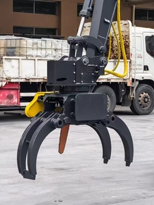 6-9ton Logging Equipment cut trees branches up 18 inch 21inch guide bar excavator hydraulic grapple <b>saw</b> - Product Image 3