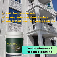 Peinture acrylique à texture pierre réaliste effet eau dans le sable, revêtement liquide durable et résistant aux intempéries pour murs extérieurs, effet pierre naturelle, application au pinceau