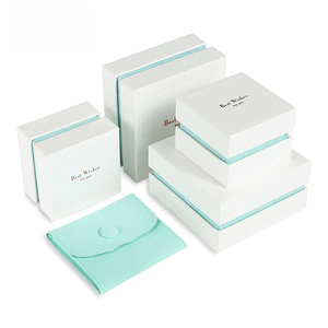 Ring ROMI Hot Sales Paper White Blue Jewelry Box Packaging Unique Ring Box Jewelry Bag Pouch Gift Box