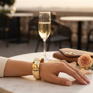 Braccialetti di moda a cerniera placcati in oro elegante Design braccialetto per le donne - Product Image 3