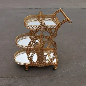 2022 New Design Fancy Wine Trolley With Wheels And Crystal Decoration