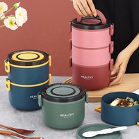 Récipient d'emballage alimentaire rond à un niveau portable avec capacité de 1 à 3 litres et conservation de la fraîcheur pour les étudiants