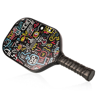 Raquette de pickleball en fibre de carbone thermoformée sans bordure, approuvée USAPA, durable, noyau en nid d'abeille PP, 16 mm, flux d'air creux, divertissement