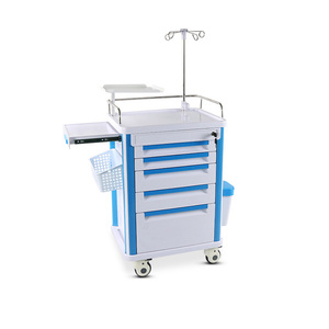 Chariot Mobile en ABS pour hôpital, chariot d'<span class=keywords><strong>urgence</strong></span> pour patients médicaux, avec tiroirs, pour médicaments - Product Image 1