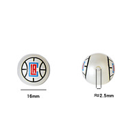 Perles rondes en acrylique mat blanc de 16 mm et 20 mm avec logo d'équipe sportive imprimé, en vrac, pour la fabrication de cordons de téléphone DIY et fournitures d'artisanat pour stylos