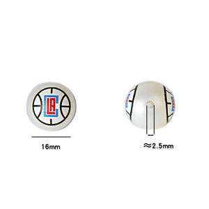Perles rondes en acrylique mat blanc de 16 mm et 20 mm avec logo d'équipe sportive imprimé, en vrac, pour la fabrication de cordons de téléphone DIY et fournitures d'artisanat pour stylos - Product Image 2
