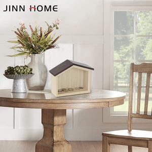 Salvadanaio in legno salvadanaio a forma di <span class=keywords><strong>casa</strong></span> retrò salvadanaio salvadanaio in legno creativo giocattolo regalo di compleanno per bambini - Product Image 6