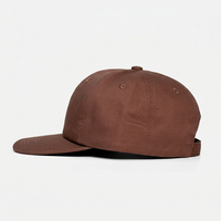 Casquette de baseball marron non structurée à 6 panneaux, style Dad Hat, avec logo brodé personnalisé, visière plate, pour streetwear décontracté, vente en gros