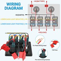 12v -24v marine 4 gangs aluminium double QC3.0 prise de chargeur USB avec panneau d'interrupteur d'alimentation voltmètre LED
