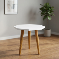 Table basse en bois de design moderne, forme octogonale, pieds en bois massif naturel, meubles de salon, écologique, fabriqué à la main, chambre à coucher