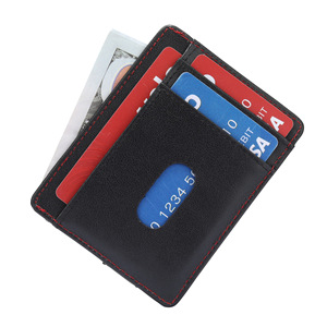 ที่ใส่บัตรฌอง มูโรต์หนังสีดำ ป้องกัน RFID กระเป๋าสตางค์ทรงบาง ใช้ได้ทุกวัน - Product Image 3