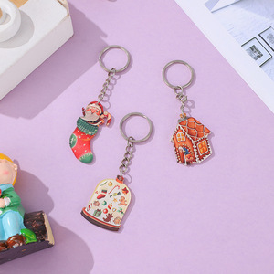 Hot Bán Giáng Sinh Đôi Hai Mặt Giáng Sinh Vớ Giáng Sinh Nhà Món Quà Mờ Acrylic Keychain Mặt Dây Chuyền - Product Image 1