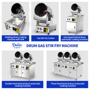 Machine à sauter les aliments au gaz automatique avec évier, équipement de restauration commerciale, acier de qualité alimentaire, robot de <span class=keywords><strong>cuisine</strong></span>, wok - Product Image 6