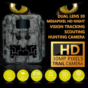 Caméra de surveillance de la faune avec vision nocturne à double objectif CMOS 13MP, caméra de chasse à la faune sauvage, caméra à double objectif pour la forêt - Product Image 4