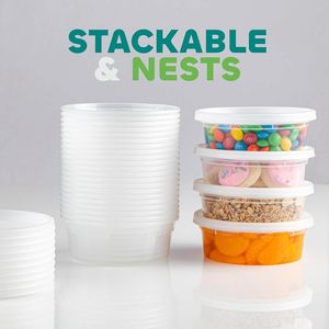 Recipiente Redondo de Plástico de 16 oz, Hermético, Apto para Microondas, para Comida para Llevar, con Tapas - Product Image 2