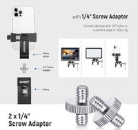 NEEWER Kit d'adaptateurs de fixation pour griffe porte-accessoire 8 pièces, triple griffe porte-accessoire avec vis 1/4 pouce pour appareil photo reflex numérique, lumière LED, microphone
