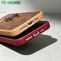 Étui pour iPhone 15 Pro Max pour femmes et filles, avec un design 3D en relief, un nœud en émail, des paillettes, un marbre, antichoc, de luxe, de qualité supérieure