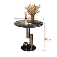 Mobilier moderne de luxe Table basse Design acier inoxydable marbre pierre frittée Table d'angle latérale pour salon Table basse