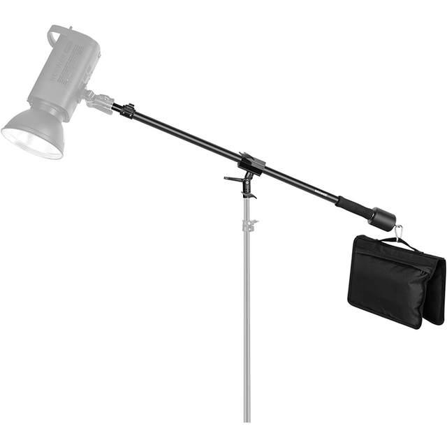 NEEWER Tripod Extension Arm, Extending From 90 to 156 Cm, Equipped with a 1.5 kg Counterweight and Sandbag.