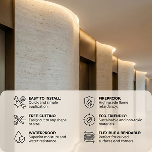 Azulejos de Cerámica Suave de Estilo Moderno, Imitación <span class=keywords><strong>Piedra</strong></span> Travertino Romana, Flexibles <span class=keywords><strong>para</strong></span> Fachadas Interiores y Exteriores, Revestimiento de Paredes <span class=keywords><strong>para</strong></span> Comedor, <span class=keywords><strong>Piedra</strong></span> Artificial 3D - Product Image 2