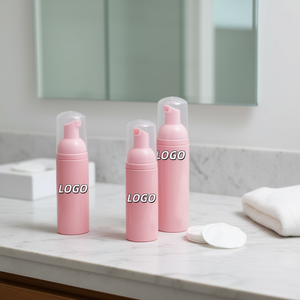 Flacon pompe rose moussant 30ml 50ml 100ml en plastique pour nettoyant visage, parfum, lotion tonifiante, écologique, avec logo - Product Image 2