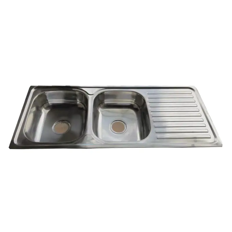 Factory wholesale custom stainless steel kitchen sink Modern design kitchen sink/double basin with plate No.11650D