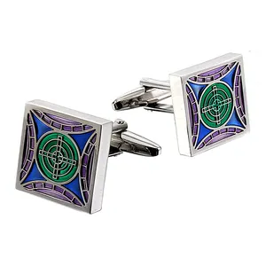 Fashion Customized Enamel Cufflinks Gift Cufflinks Men Best Business for Men Decoration Metal Square Copper Material 50 Pairs