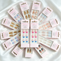 Faux Ongles à Presser Amande Moyennes Vente en Gros Personnalisées OEM Direct Usine Fournisseur d'Ongles Marque Privée Prêts à Expédier en Gros pour Salons
