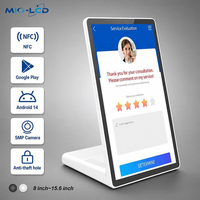 Kiosque de rétroaction client en forme de L avec tablette Android pour enquêtes et évaluations de service – Terminal de bureau