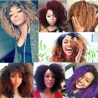 Extensions de cheveux humains afro bouclés de haute qualité, en vrac, double trame, pour femmes noires