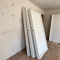 Porte intérieure moderne en bois pour maison, porte de salle de bain en MDF à âme creuse, 2 panneaux, blanc apprêté, 30x80 po, norme américaine