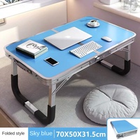 Bureau de lit pliable - Cadre compact en alliage d'aluminium - Conception aérée - Table d'étude essentielle pour étudiants en dortoir