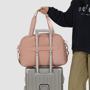 Women Fitness Bag 20-35L Large Capacity Water Resistant Yoga Travel Bag Solid Color Soft Handle Interior Compartment - Product Image 3