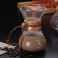 Carafe à café en verre transparent de 400 ml, résistante à la chaleur, pour préparation manuelle de café et thé à la maison ou au café