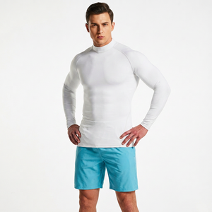 เสื้อรัดรูปสำหรับผู้ชายรุ่นล่าสุด สไตล์สปอร์ตแวร์ น้ำหนักเบา แห้งเร็ว ผลิตจากผ้าสแปนเด็กซ์/โพลีเอสเตอร์ คุณภาพสูง ขายส่ง - Product Image 1