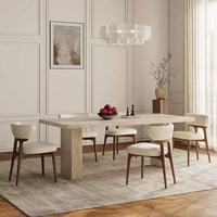 Table à manger rectangulaire moderne en pierre frittée, bureau de salle à manger assemblé pour la maison et l'hôtellerie