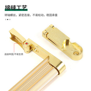 Zinc Alloy Flip Top <b>Clothes</b> <b>Rack</b> Holder 16 Inch Wall Mount Detachable Gold Wardrobe Hardware Accessory - Product Image 3