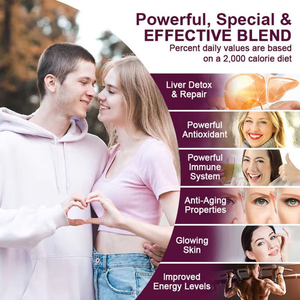 Supplément à base de plantes pour adultes pour le soutien du foie, antioxydant gommeux, extrait de chardon-Marie, extrait de racine de betterave, mélange non destiné aux femmes enceintes - Product Image 2