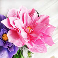 Grande Fausse Tête de Fleur Artificielle PE Arrangement de Salon Décoration d'Hôtel Fleur de Lotus Artificielle