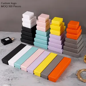 Vente en gros de boîtes à cadeaux avec couvercle et base personnalisés de différentes couleurs, emballage de boîtes à bijoux en papier kraft