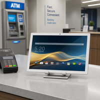 Tablette PC Android 21,5 pouces avec écran tactile, processeur Rockchip Octa Core, PoE, terminal de kiosque ATM en libre-service